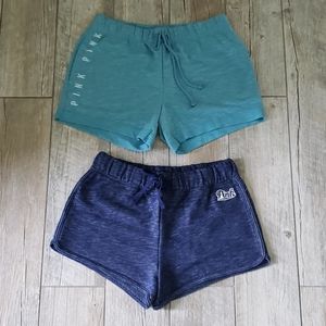 Two VS PINK sweat shorts